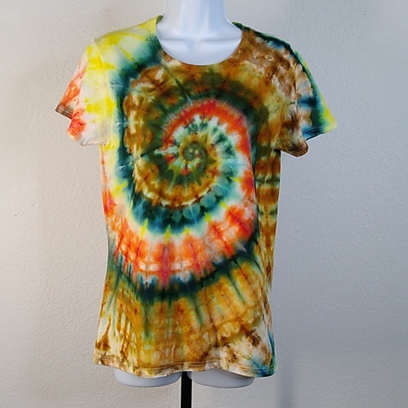 WOMENS NEW TIE DYE S/S T SHIRT MEDIUM - Picture 1 of 4